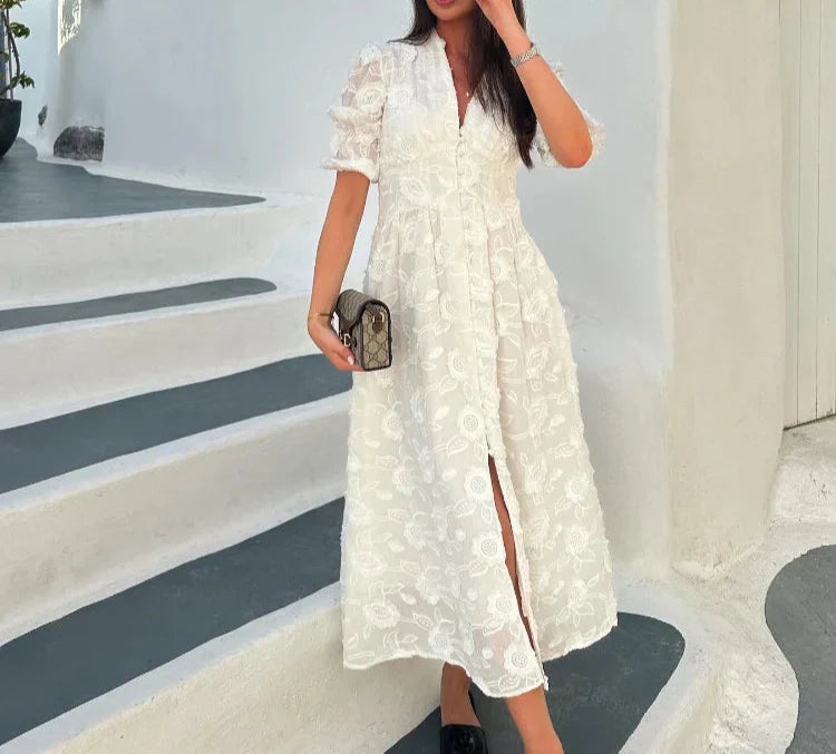 Luchtige Witte Zomerjurk – Eleni
