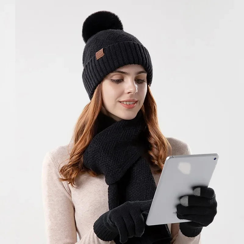 Trendy Dames Winter Beanie Set - Lara