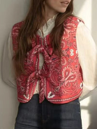 Y2K Rode Bandana Owijany Krótki Top - Liora