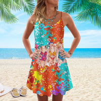 Mouwloze zomer mini jurk - Solene