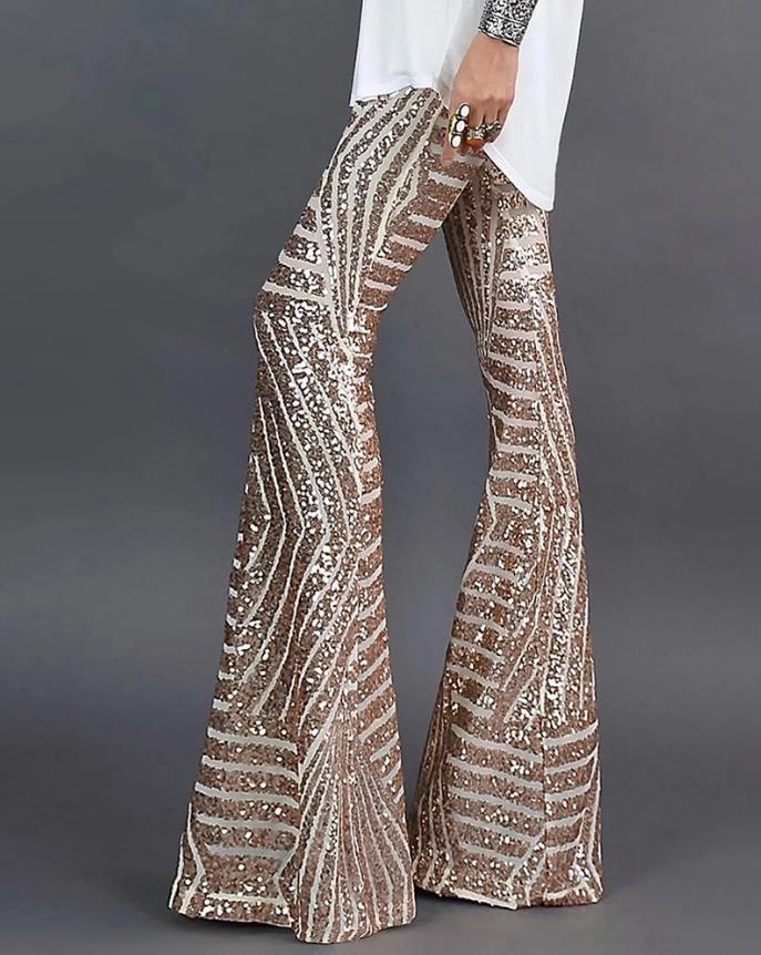 Stijlvolle Glitter Flared Broek - Nova