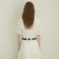 Luchtige & Tijdloze Linnen Damesblouse met Korte Mouwen en V-hals – Milena