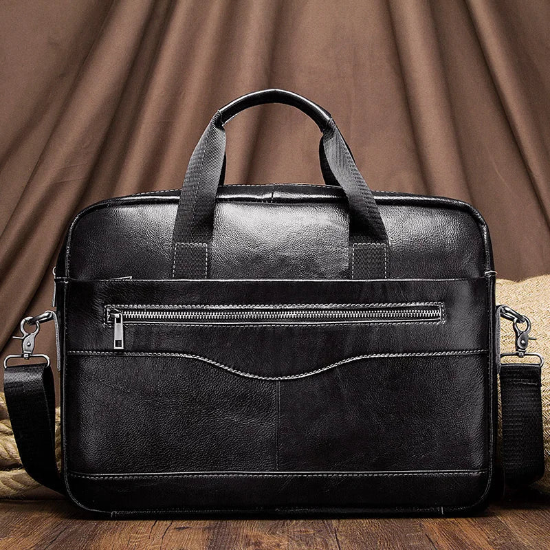 Echte Leren Business Laptoptas met Schouderband