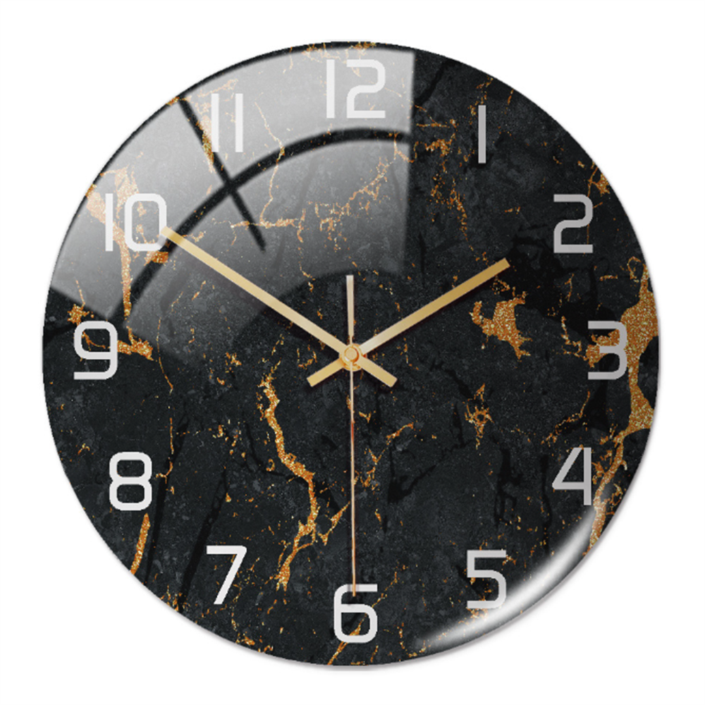 Stijlvolle Wandklok met Marmeren Textuur - MarbleTime