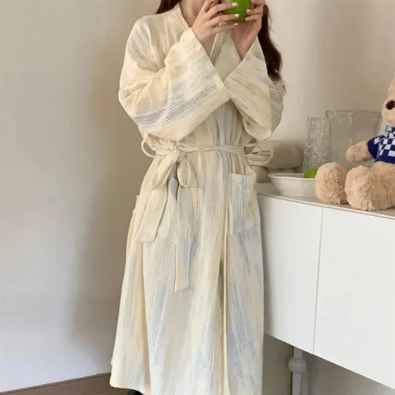 Casual Dames Zomer Badjas met Kimono-Design – Hana