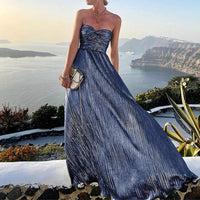 Maxi Zomerjurk met V-hals en Taille-accent – Rosa