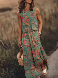 Zomerse Maxi-Jurk met Unieke Snit – Amara