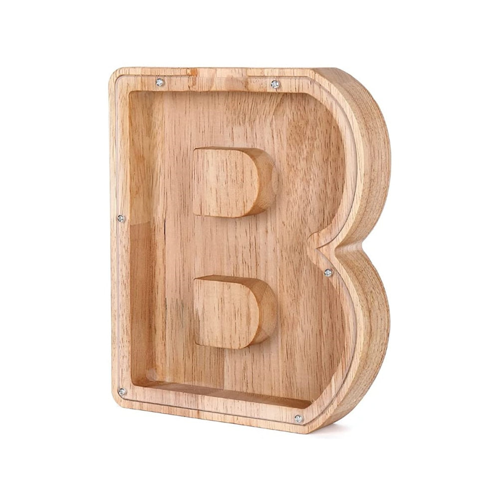 Houten Alfabet Spaarpot - LetterSaver