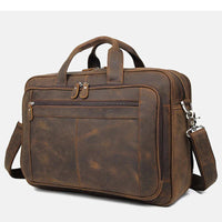 Grote Genuine Crazy Horse Leren Laptoptas 17 Inch