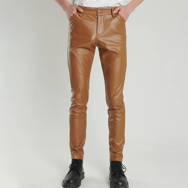 Skinny Fit Elastische Leren Broek voor Heren - Lars