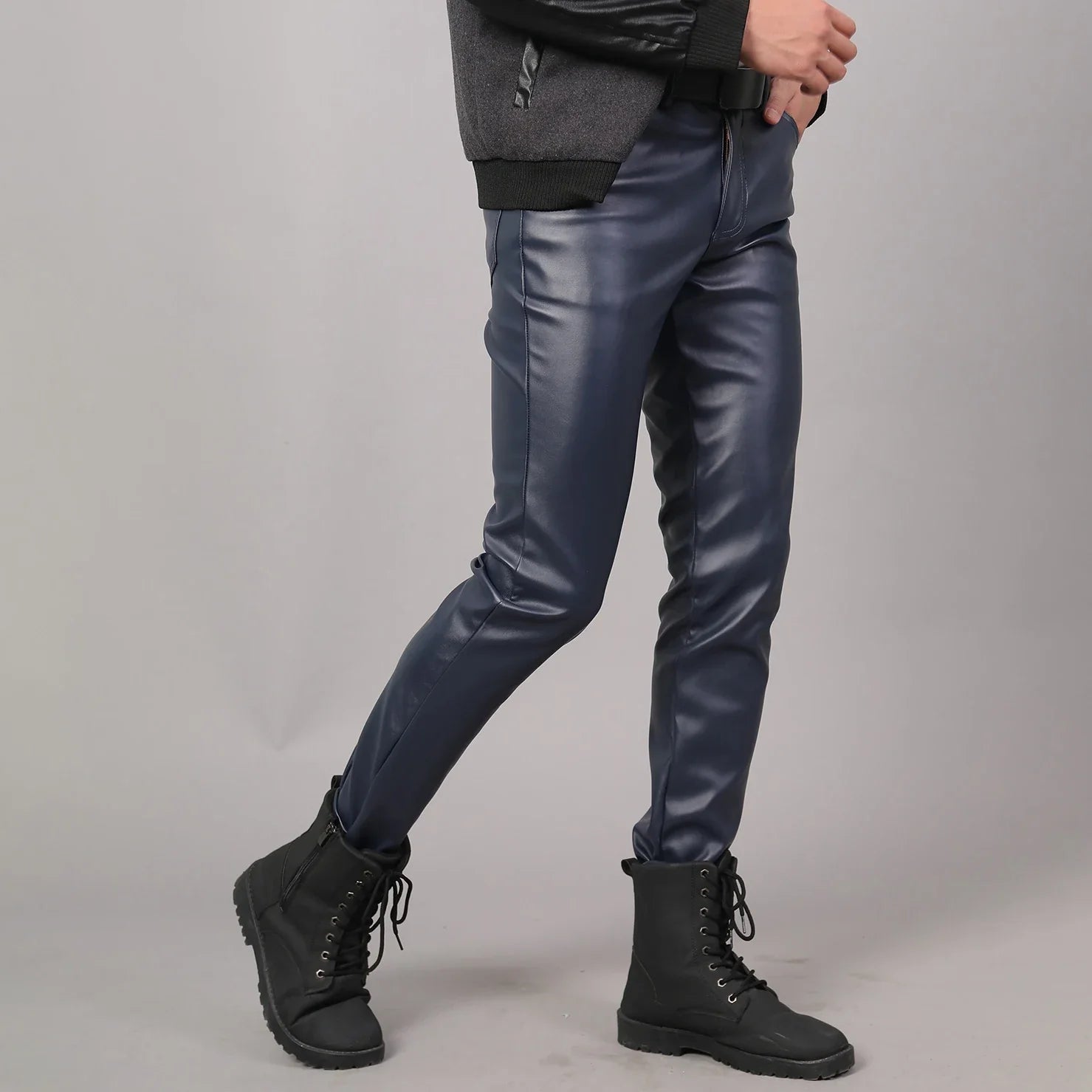 Skinny Fit Elastische Leren Broek voor Heren - Lars