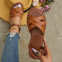 Bruine Romeinse Dames Zomersandalen met Antislipzool – Yvelle