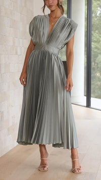 Trendy V-Hals Jurk met Striksluiting - Isabella