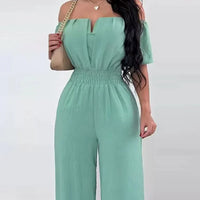 Off-Shoulder Jumpsuit met Korte Mouwen – Lina