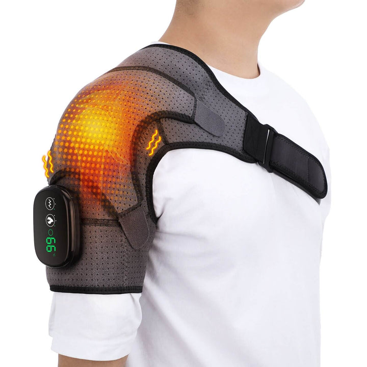 Draagbaar Schoudermassageapparaat met Warmtetherapie - ThermoFlex Pro