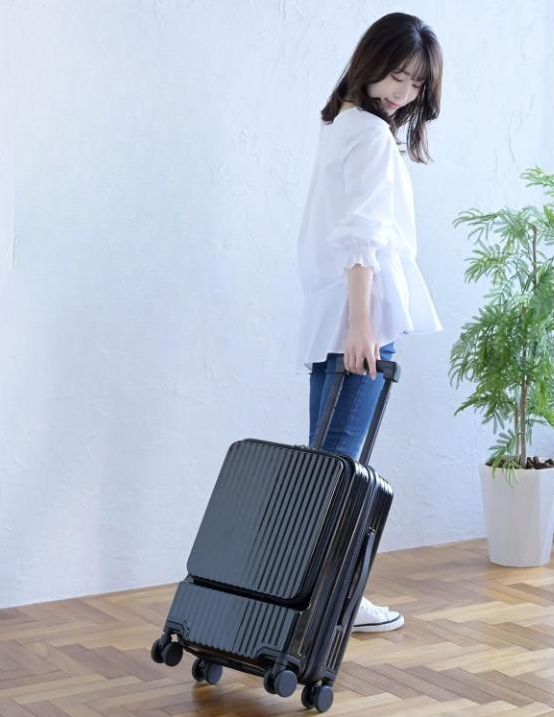 Front-Opening Carry-On Koffer met USB-poort en Drinkhouder