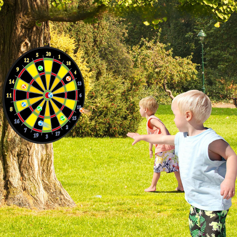 Groot Dartbord voor Kinderen met Kleverige Ballen en Darts - PlayTarget