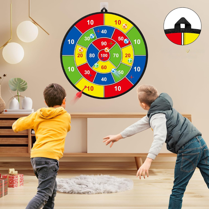 Groot Dartbord voor Kinderen met Kleverige Ballen en Darts - PlayTarget