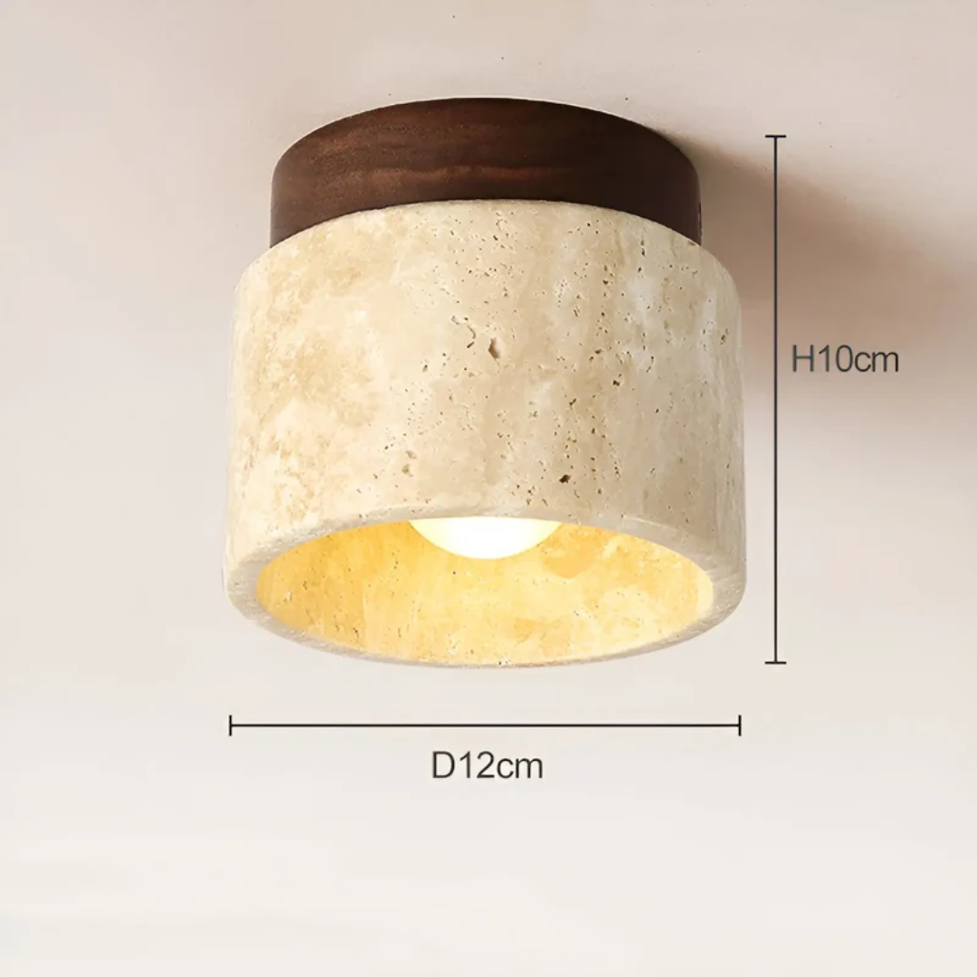 Wabi Sabi Geel Marmer Japanse Plafondlamp - TranquilStone