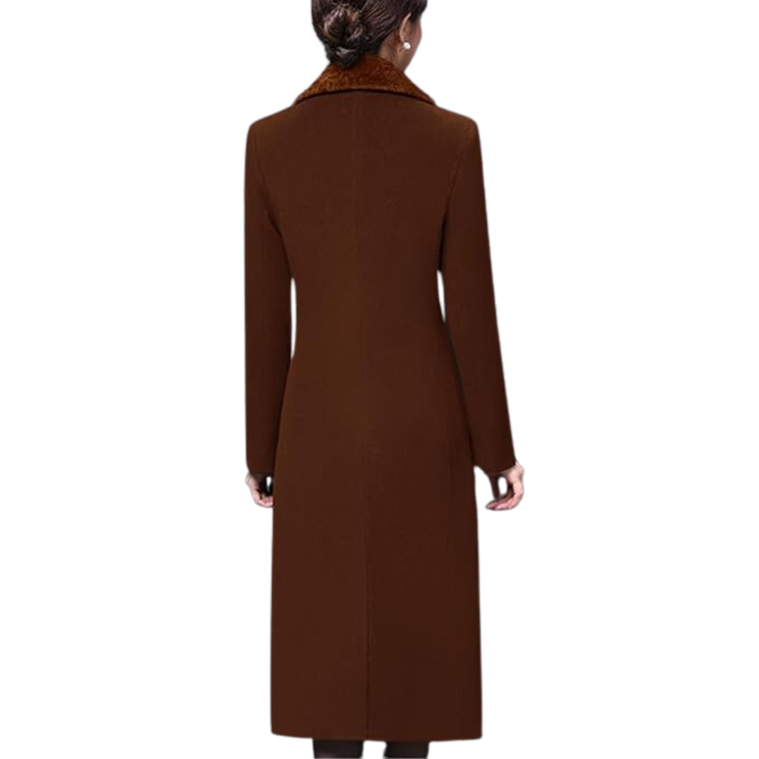 Dubbelbreasted Midi Wol Peacoat - Denise