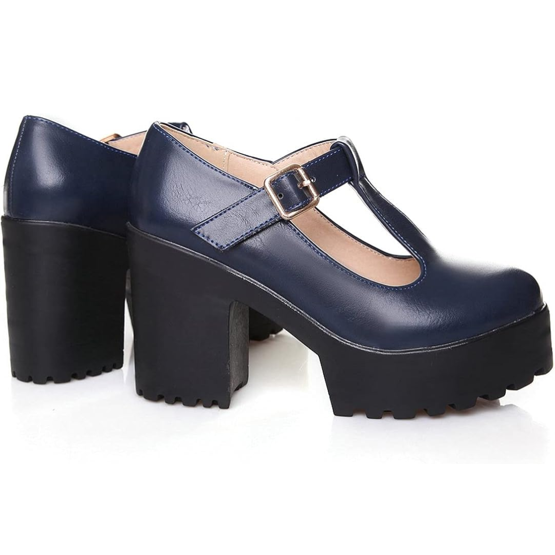 T-Strap Chunky Plateau Hakken – Jane