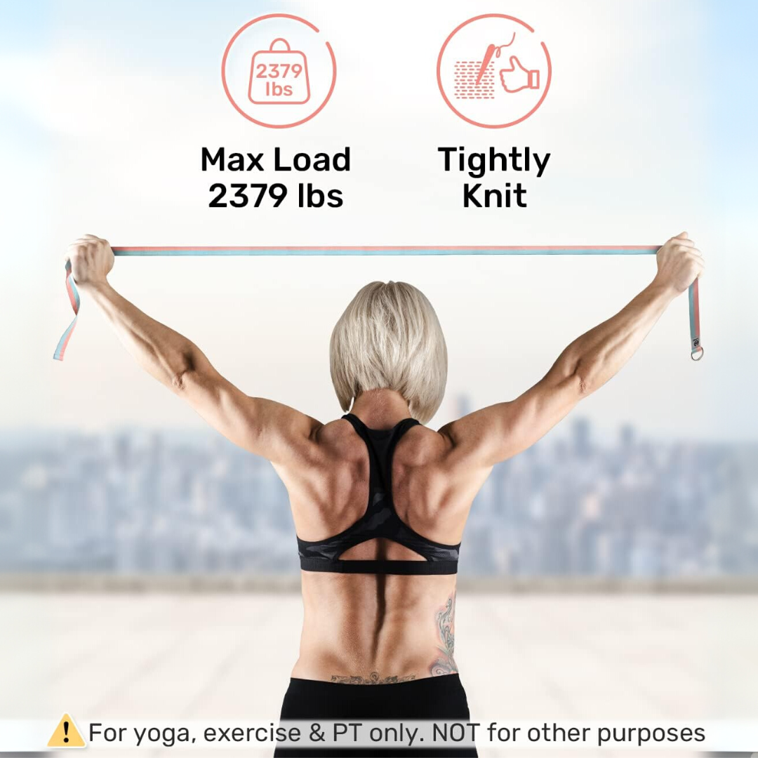 Opaska do jogi z regulowaną sprzączką w kształcie litery D