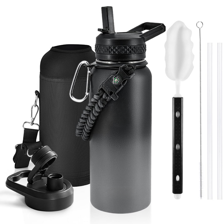 Geïsoleerde Waterfles – Lekvrij & BPA-vrij met Paracord Handvat