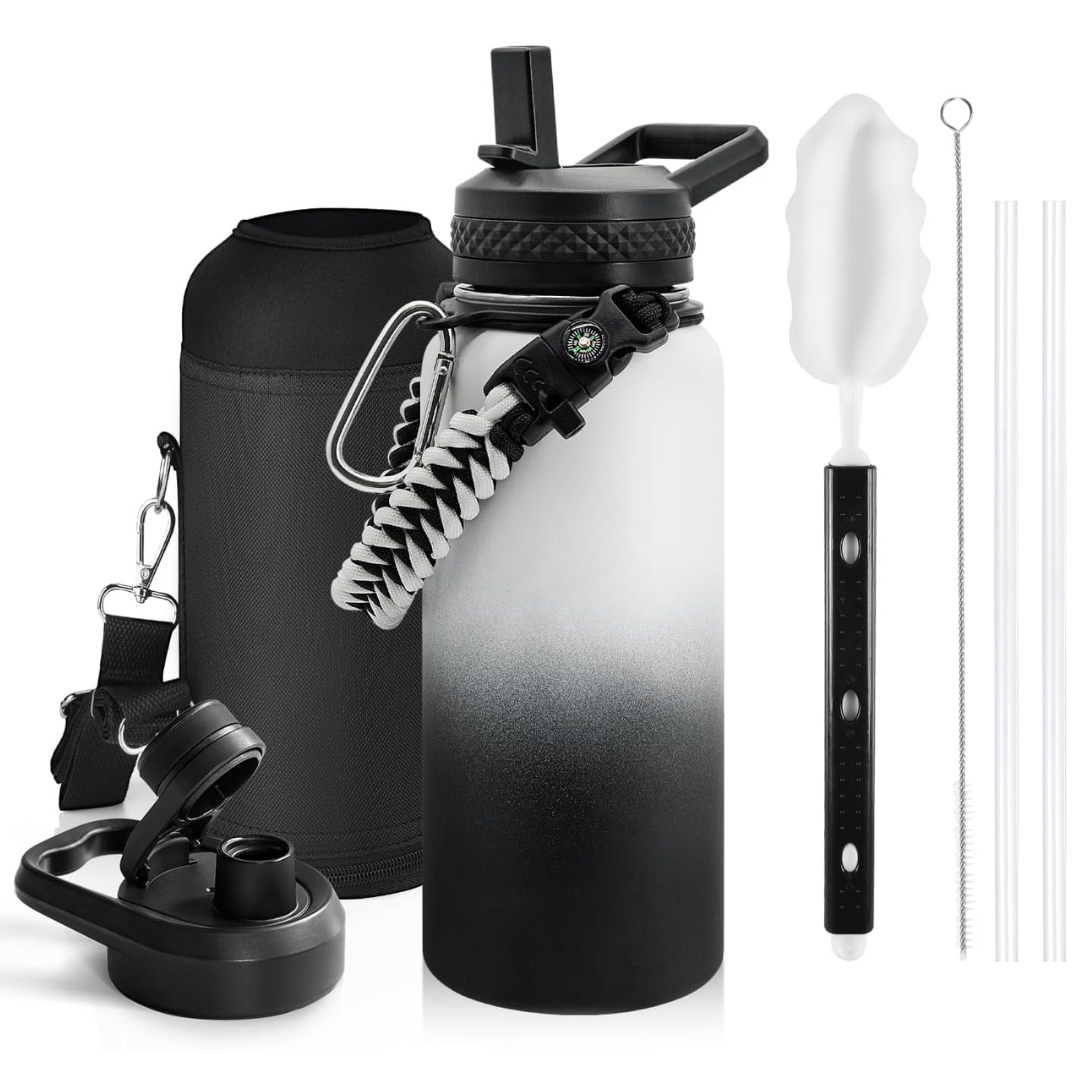 Geïsoleerde Waterfles – Lekvrij & BPA-vrij met Paracord Handvat