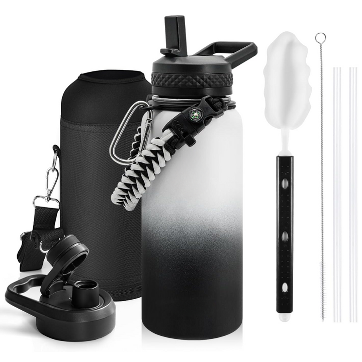 Geïsoleerde Waterfles – Lekvrij & BPA-vrij met Paracord Handvat