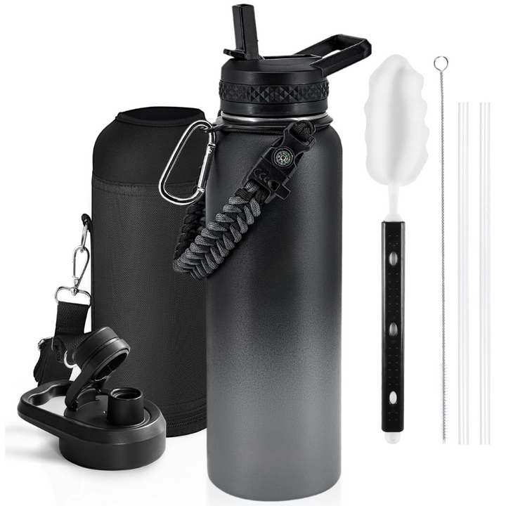 Geïsoleerde Waterfles – Lekvrij & BPA-vrij met Paracord Handvat
