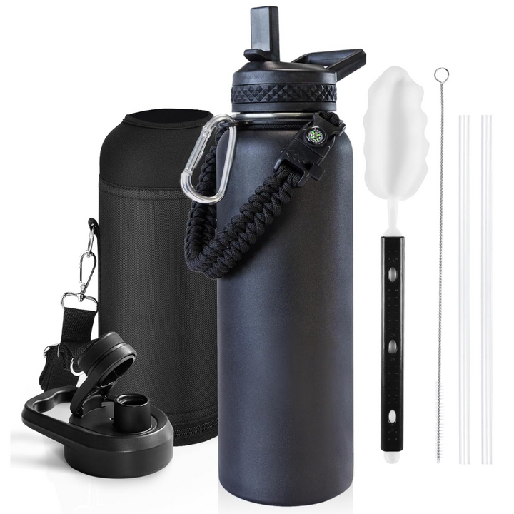 Geïsoleerde Waterfles – Lekvrij & BPA-vrij met Paracord Handvat
