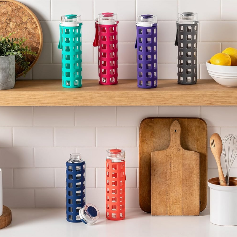 Levensbestendige Glazen Waterfles met One-Touch Flipdeksel
