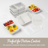 20-delige herbruikbare 2-compartiment voedselcontainers