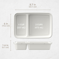 20-delige herbruikbare 2-compartiment voedselcontainers