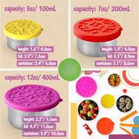 RVS Lunchdoos Set met deksels – 100ml, 200ml, 400ml