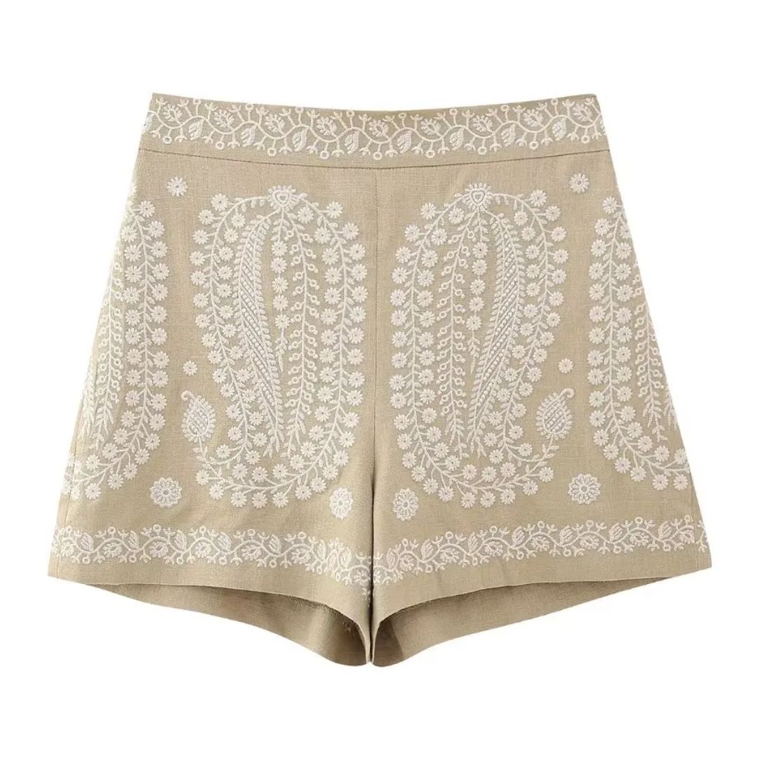 Vardi Dante™ Cathy Geborduurde Shorts | Hoge Taille & Trendy