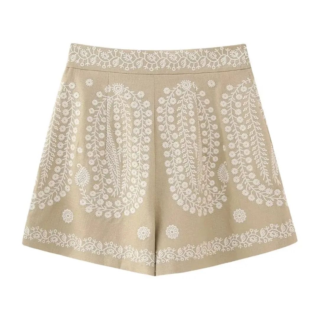 Vardi Dante™ Cathy Geborduurde Shorts | Hoge Taille & Trendy