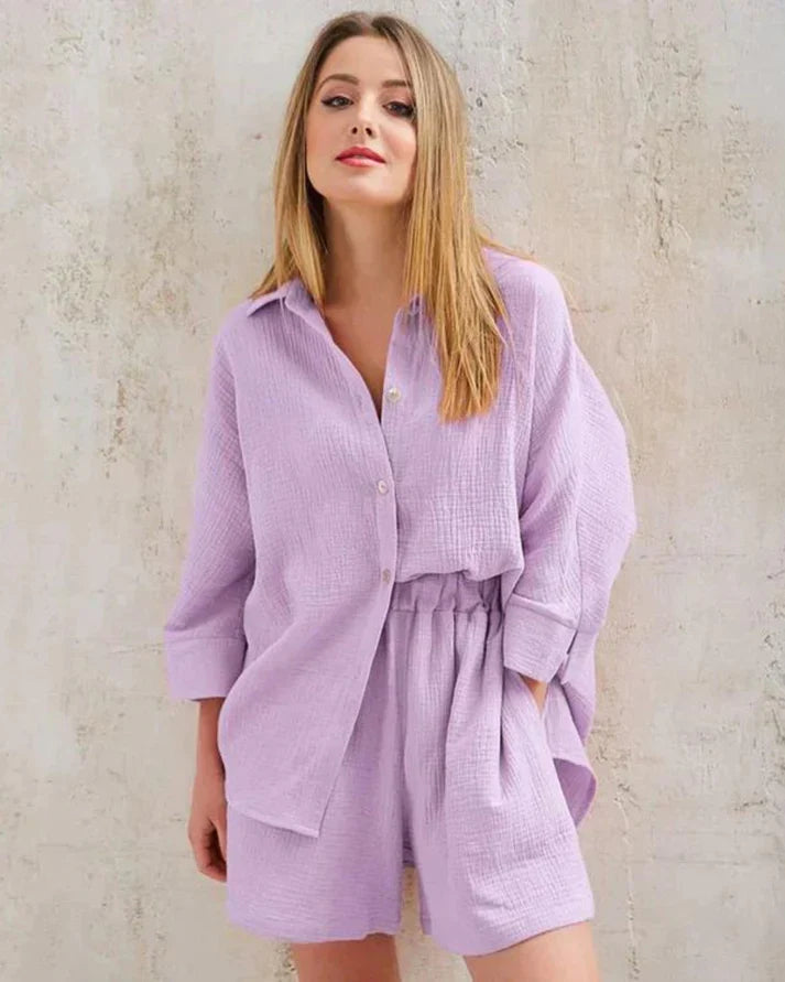 Tweedelige zomercombinatie met structuur dames – Tabea