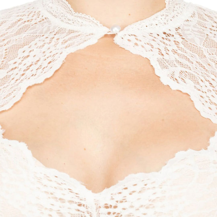 Modna bluzka dirndl z koronką i dekoltem w kształcie serca dla kobiet – Alina