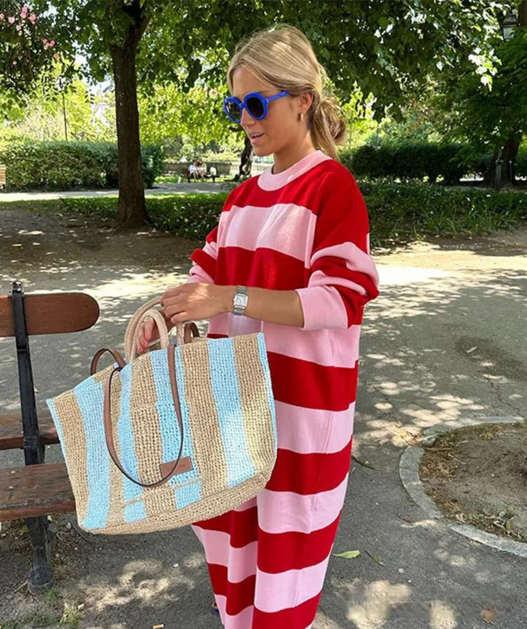 Luchtige Gestreepte Zomerjurk met Losse Pasvorm – Malou