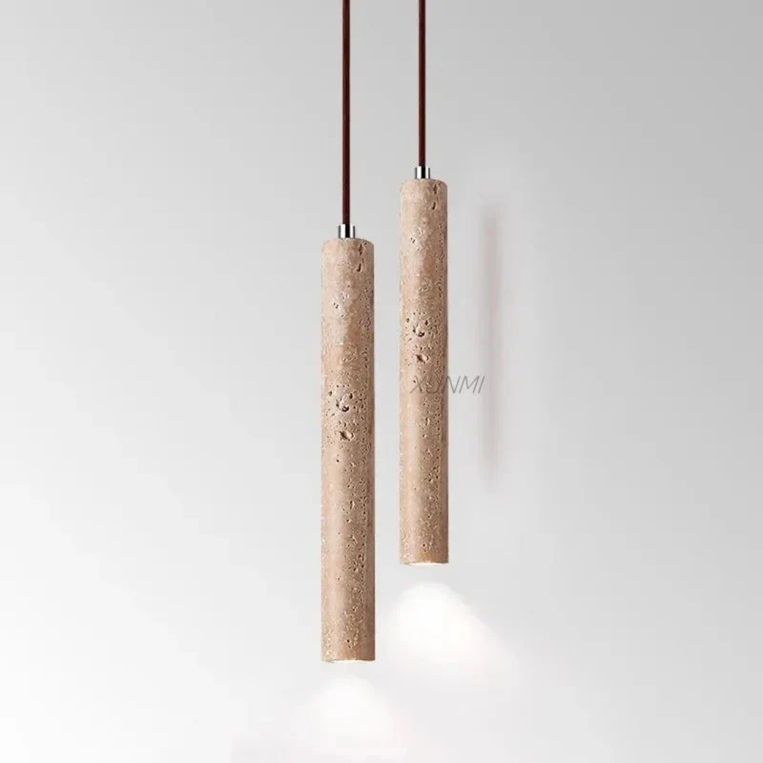 Minimalistische Travertijn Wabi-Sabi Stijl LED Kroonluchter - LumoLine