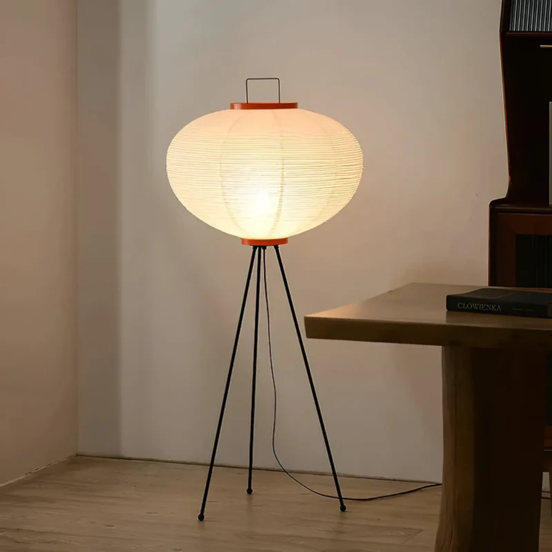 Wabi-Sabi Staande LED Lamp van Rijstpapier - ZenAura