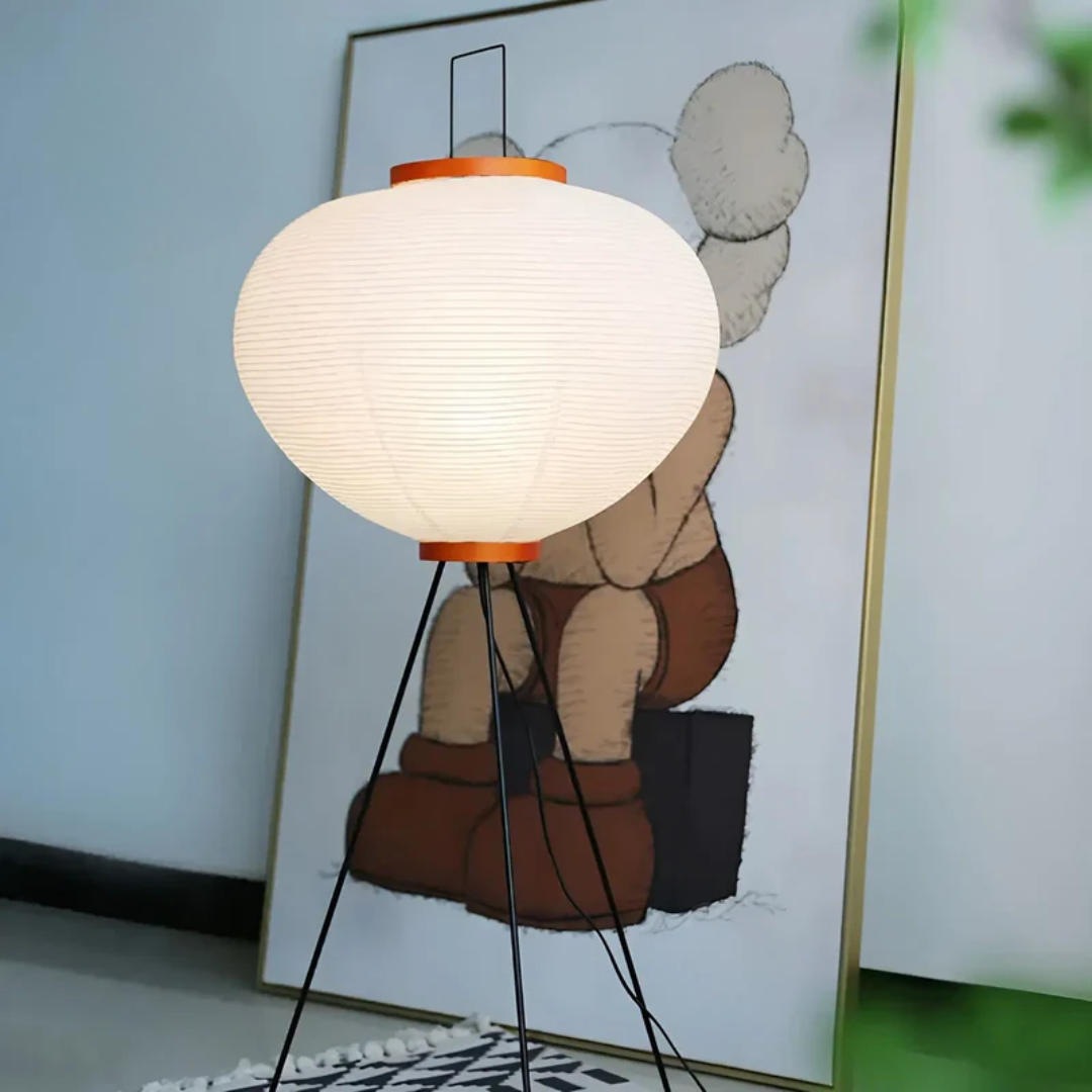 Wabi-Sabi Staande LED Lamp van Rijstpapier - ZenAura