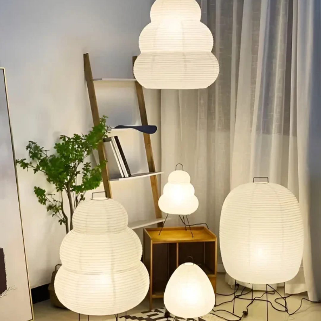 Wabi-Sabi Staande LED Lamp van Rijstpapier - ZenAura