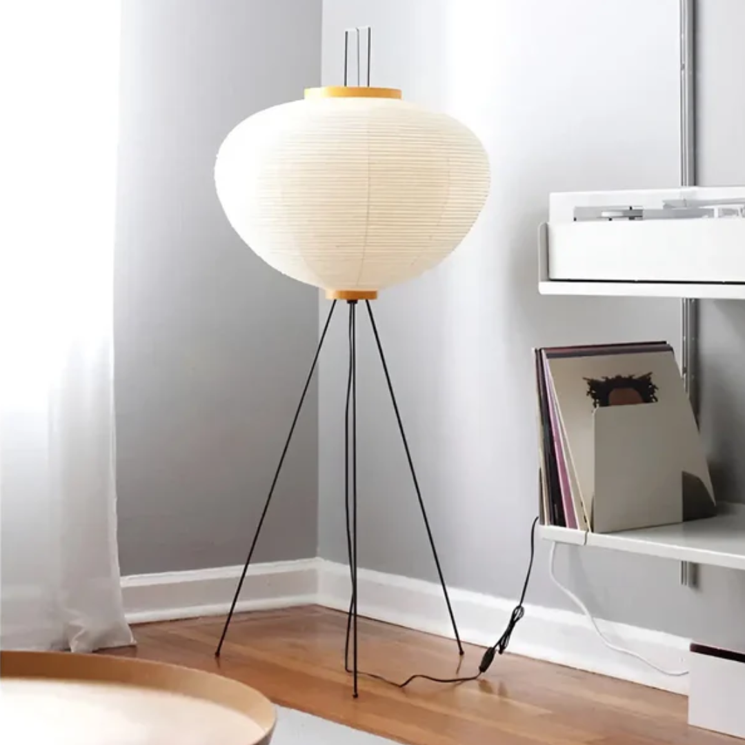 Wabi-Sabi Staande LED Lamp van Rijstpapier - ZenAura