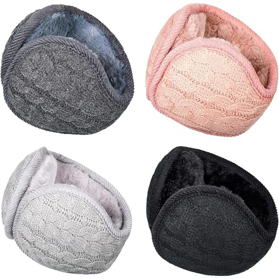 Uniseks Opvouwbare Gebreide Oorwarmers Set van 4 – BundleMuffs