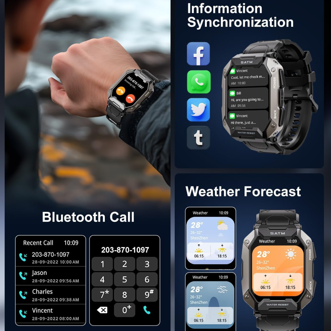 Militaire Tactische Smartwatch - Steven