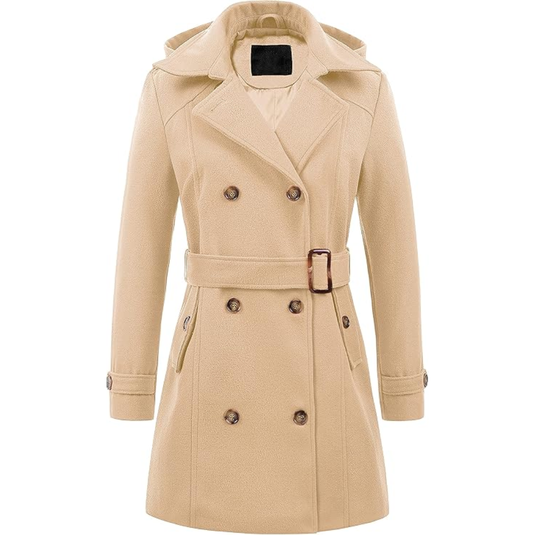 Dames Gewatteerde Wintertrenchcoat met Capuchon - Nina