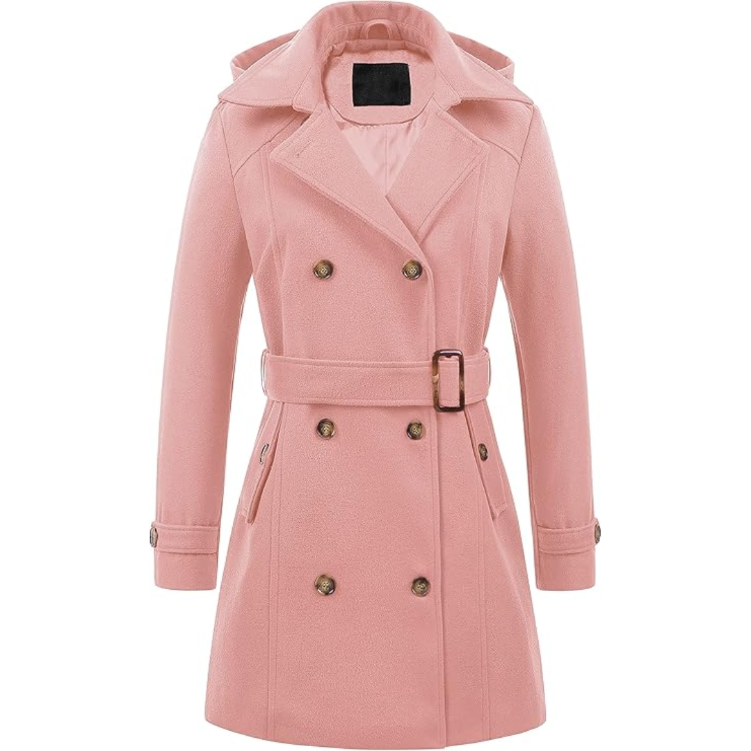 Dames Gewatteerde Wintertrenchcoat met Capuchon - Nina