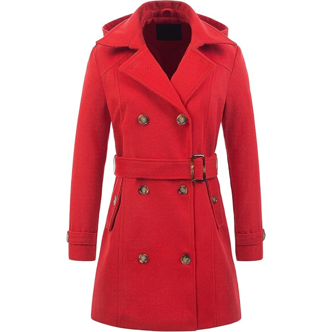 Dames Gewatteerde Wintertrenchcoat met Capuchon - Nina